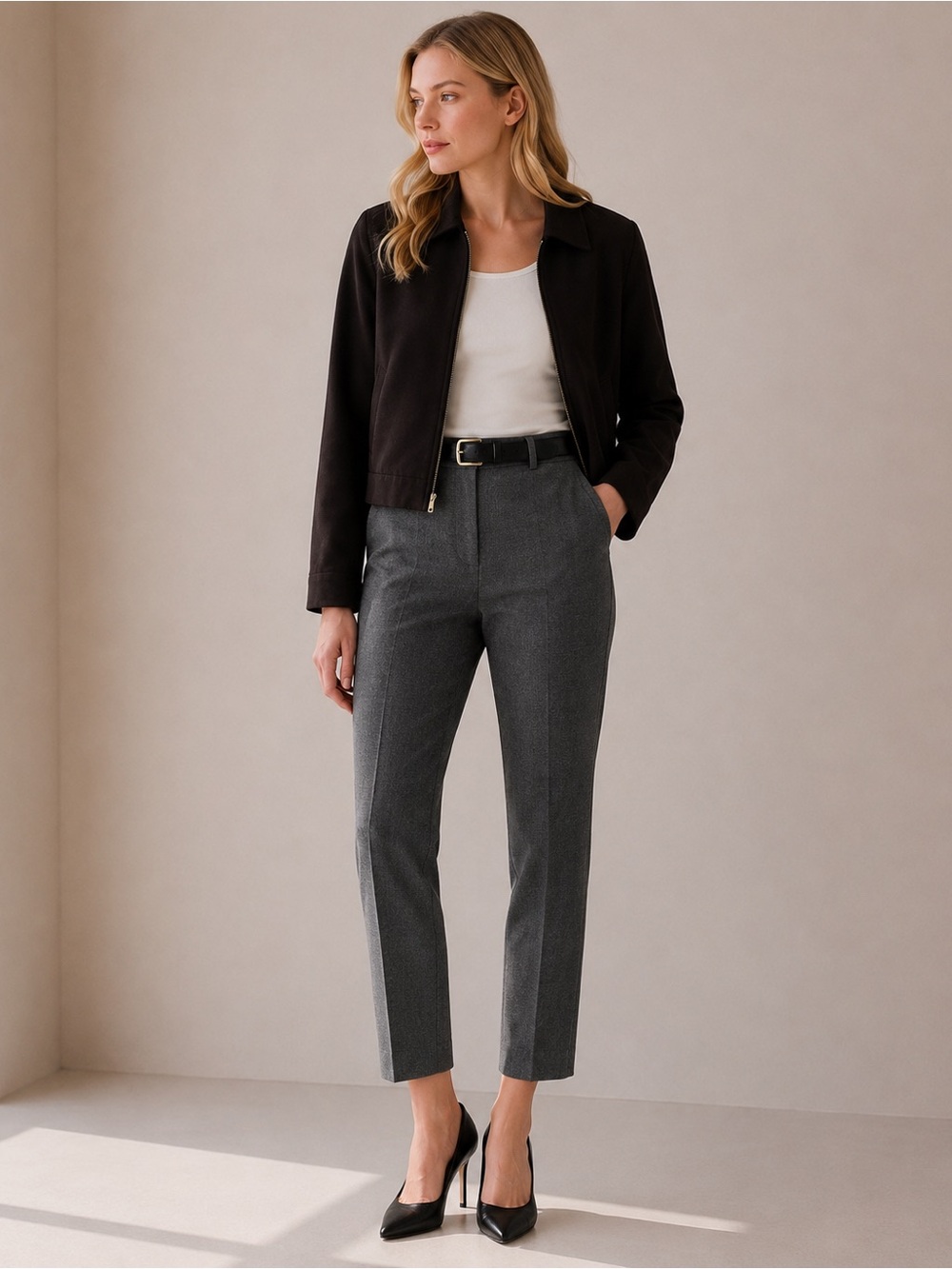 J. Crew Italian Wool Slim Leg Ankle Pants Size 12 - Picture 3 of 10